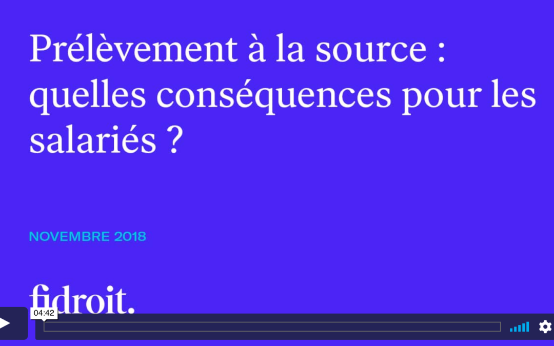 Prélèvement à la source – quelles conséquences pour les salariés ?