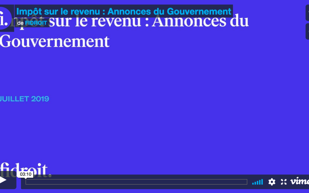 Impôt sur le revenu : Annonces du Gouvernement