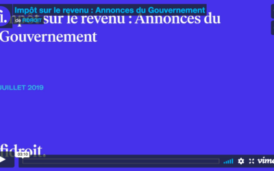 Impôt sur le revenu : Annonces du Gouvernement