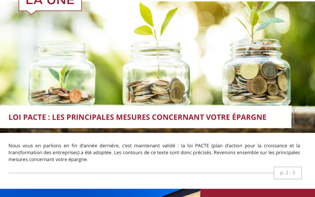 Impôts – placements – immobilier : l’information patrimoniale du 3ème trimestre 2019