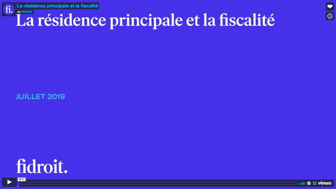 La résidence principale et la fiscalité
