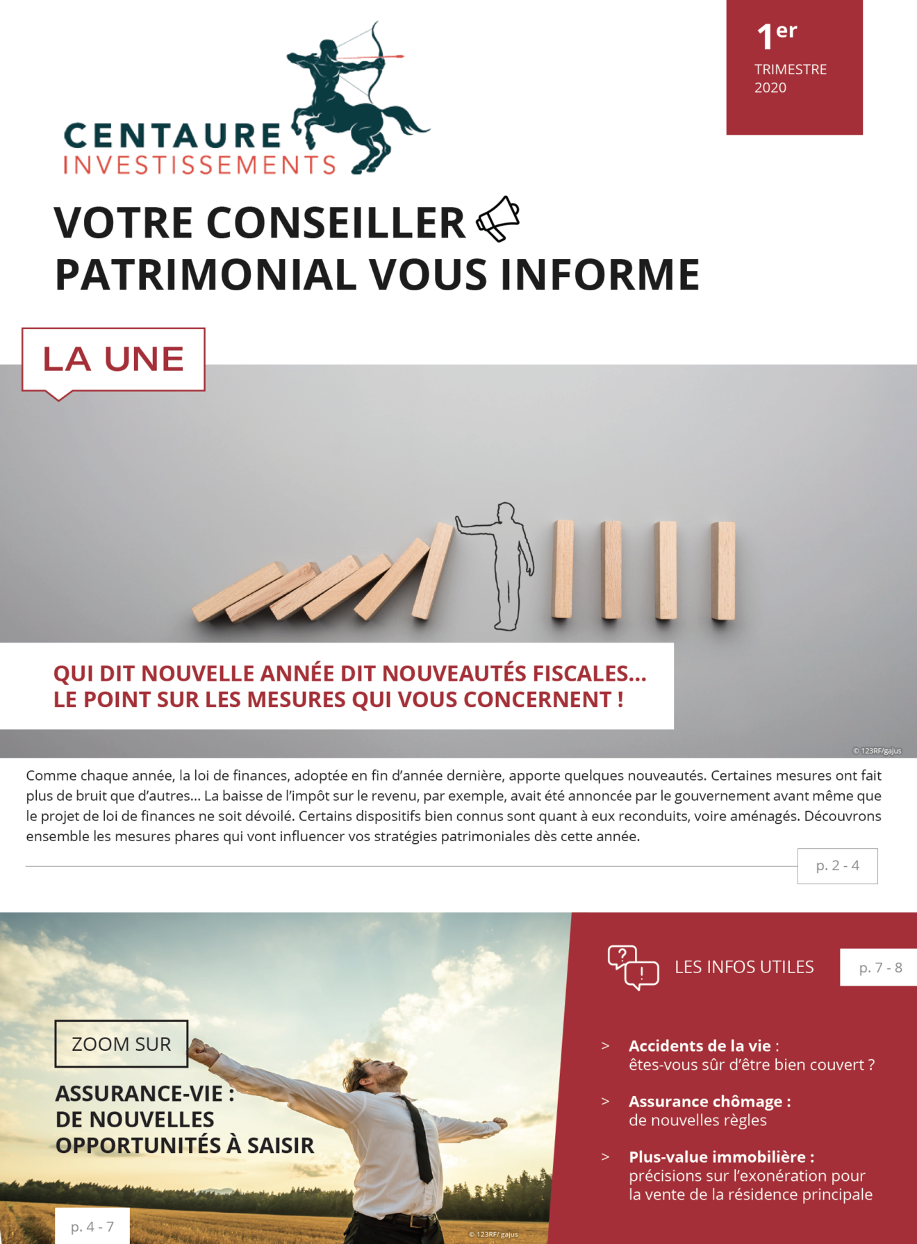 Impôts - placements - immobilier : l'information patrimoniale du 1er trimestre 2020