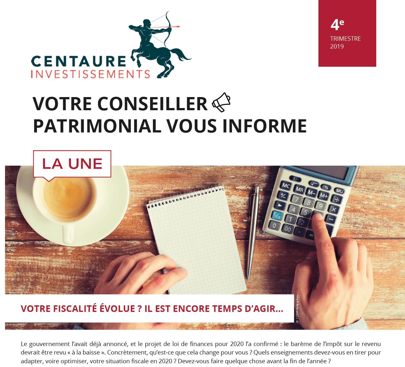 L'information patrimoniale du 4ème trimestre 2020