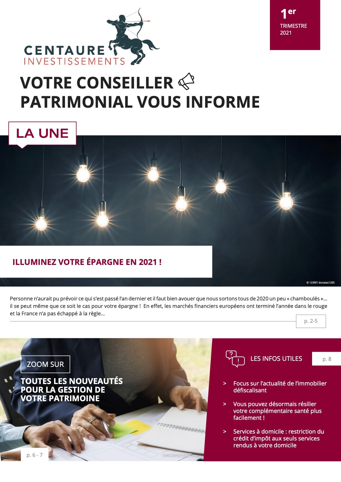 Impôts - placements - immobilier : l'information patrimoniale du 1er trimestre 2021