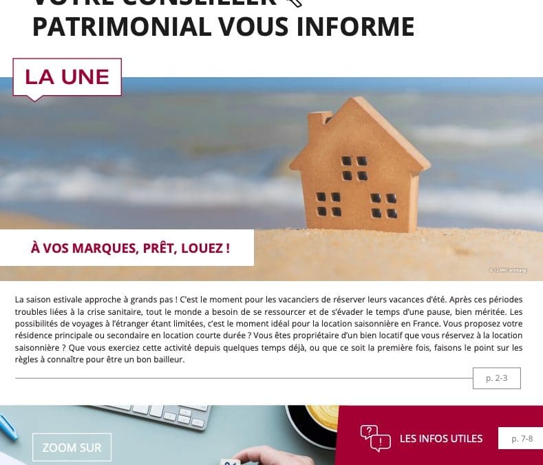 Impôts – placements – immobilier : votre conseiller patrimonial vous informe