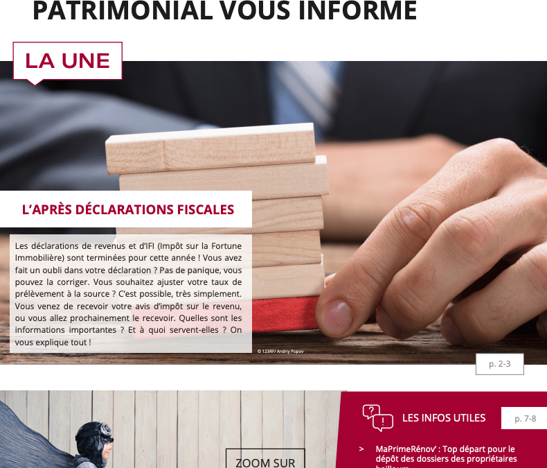 Votre conseiller patrimonial vous informe