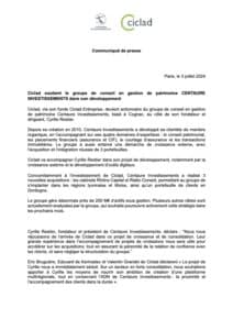 Communiqué de presse Ciclad
