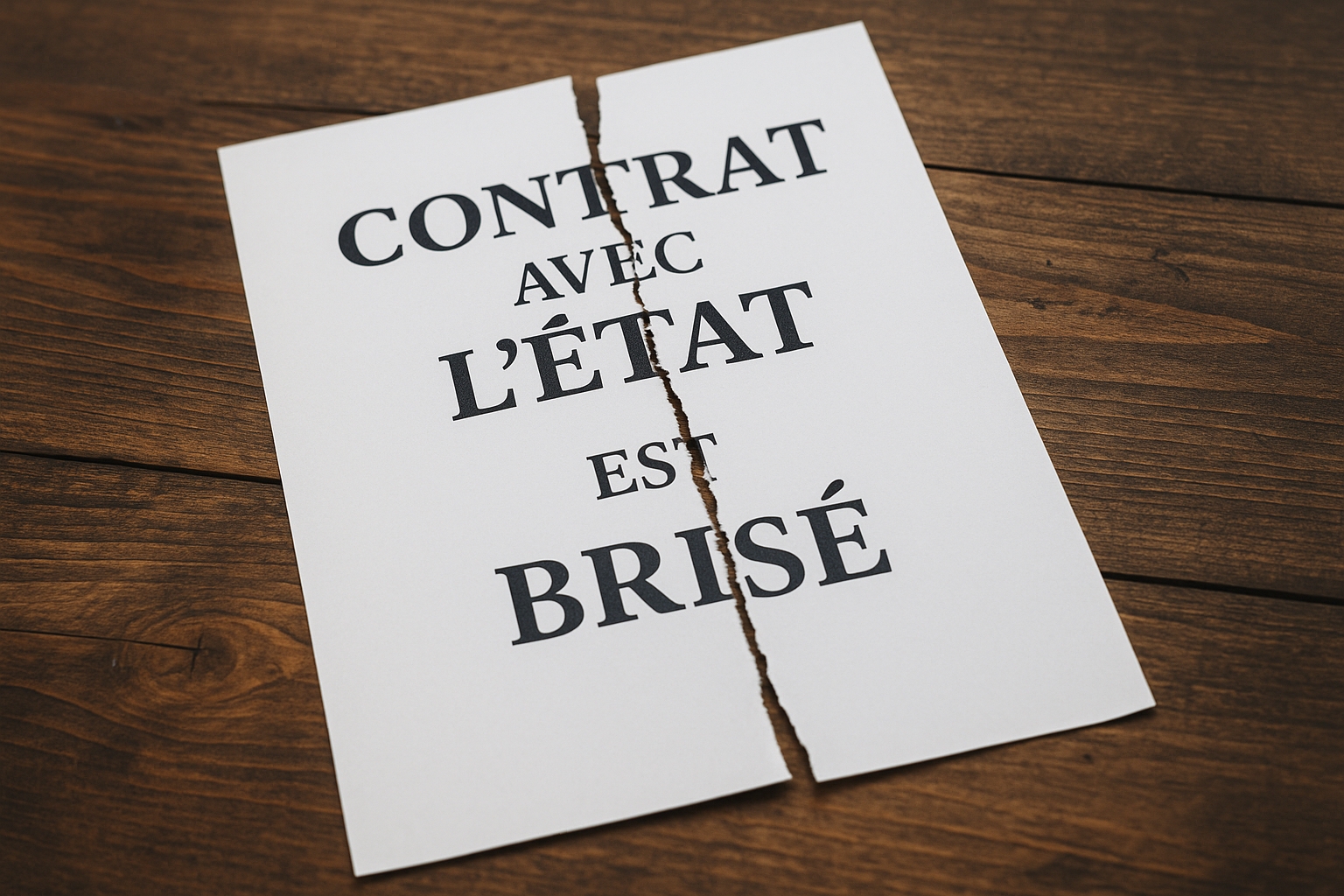 Le contrat est brisé avec l'État