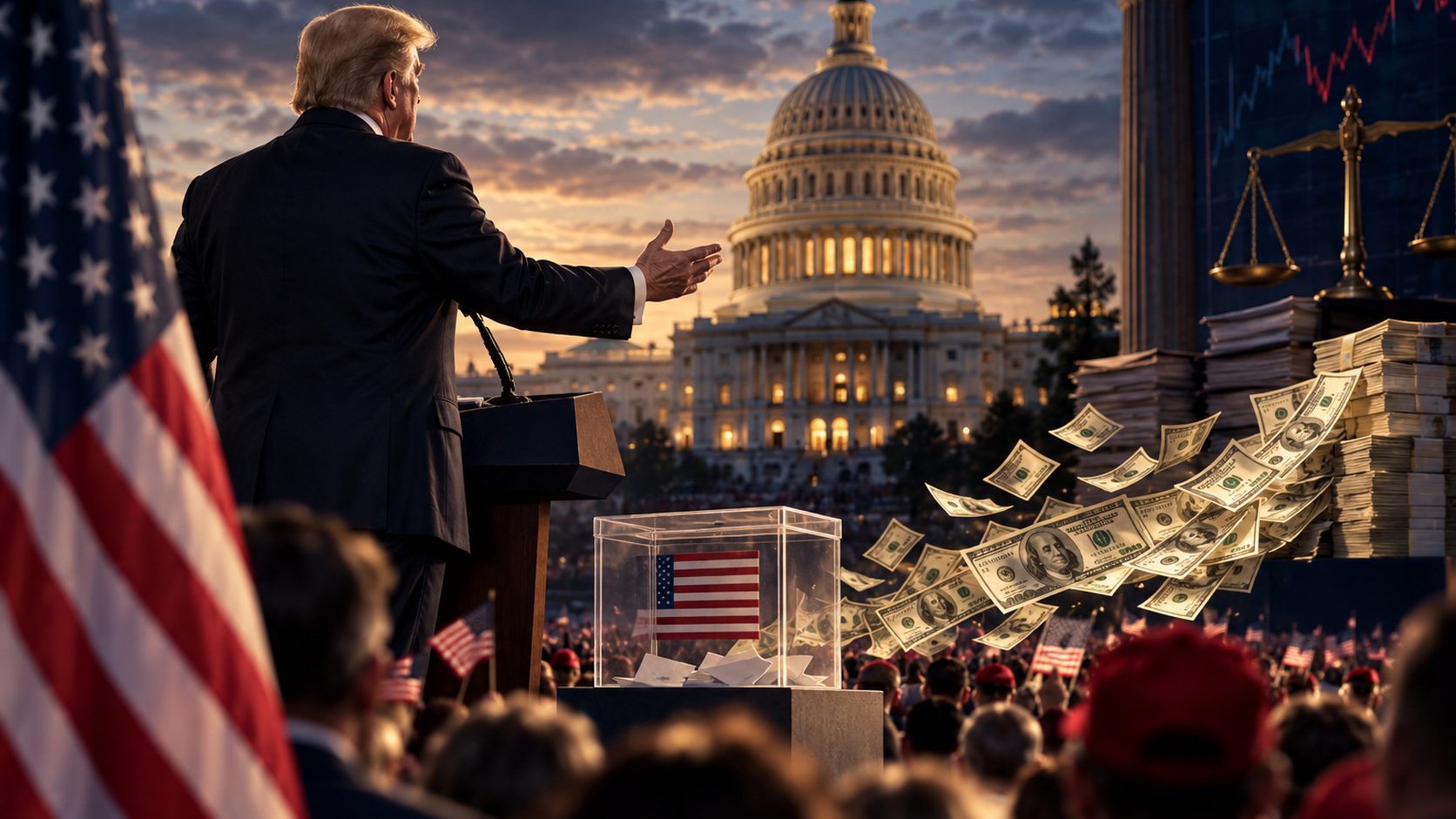 Trump Dividend : Donald Trump promet 5 000 dollars aux Américains devant le Capitole avant les élections de mi-mandat
